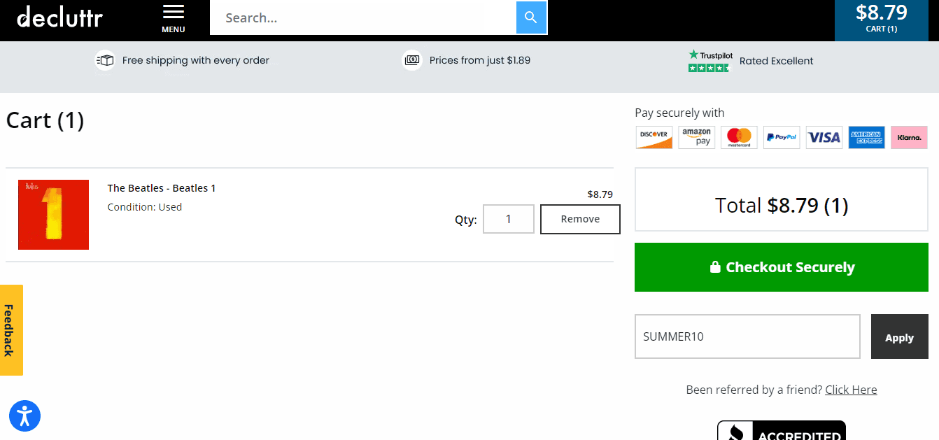How to apply Decluttr coupon code